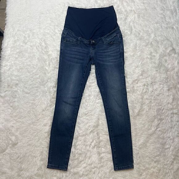 Kancan Maternity Jeans Womens Size 7 / 27 Skinny Stretch Full Panel Belly - Picture 1 of 14